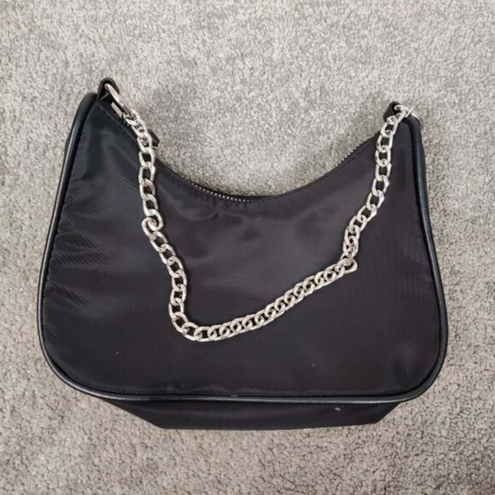 Ardene Womens Shoulder Bag Black Chain Shoulder Strap Work Leisure
